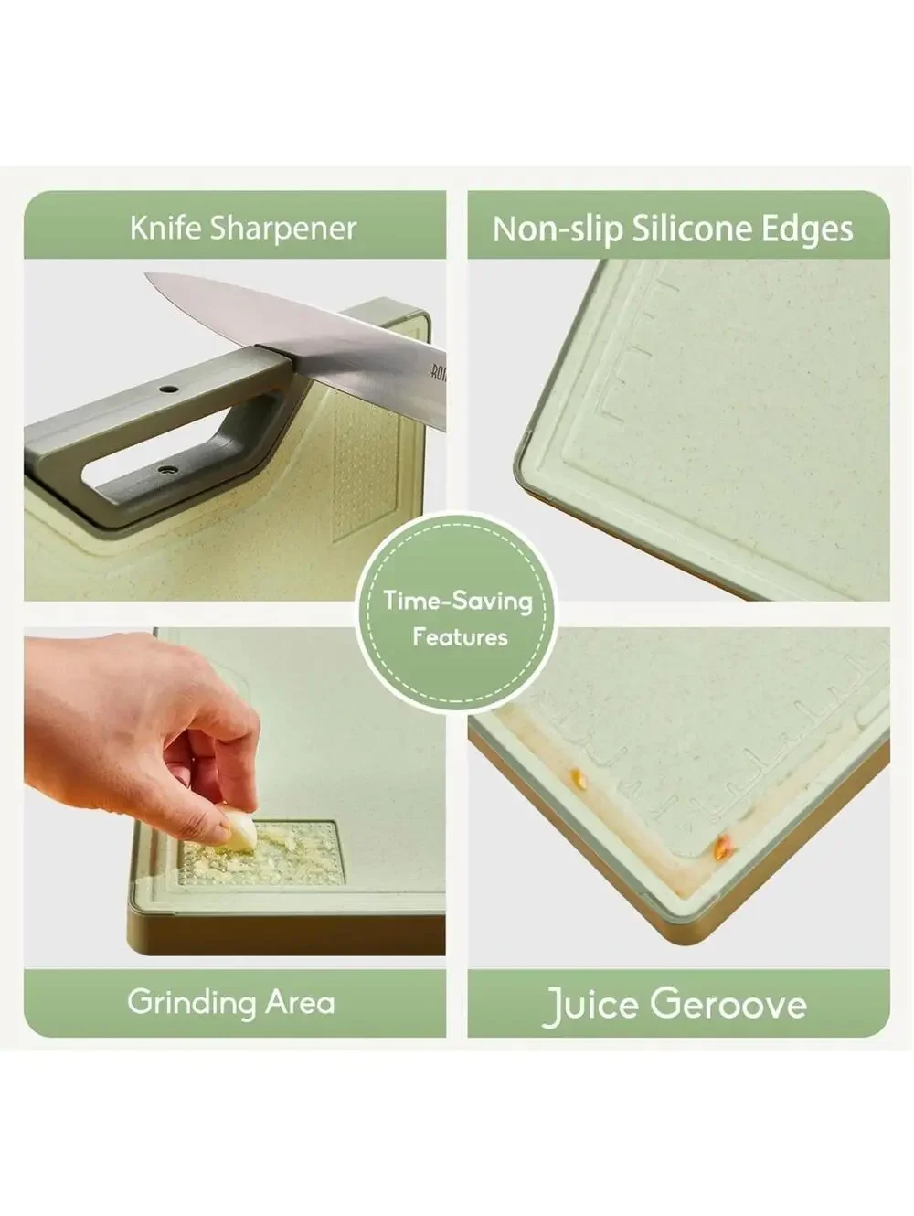 Titanium Cutting Board – Double Sided for Kitchen, Pure Titaniums/Wheat Straw